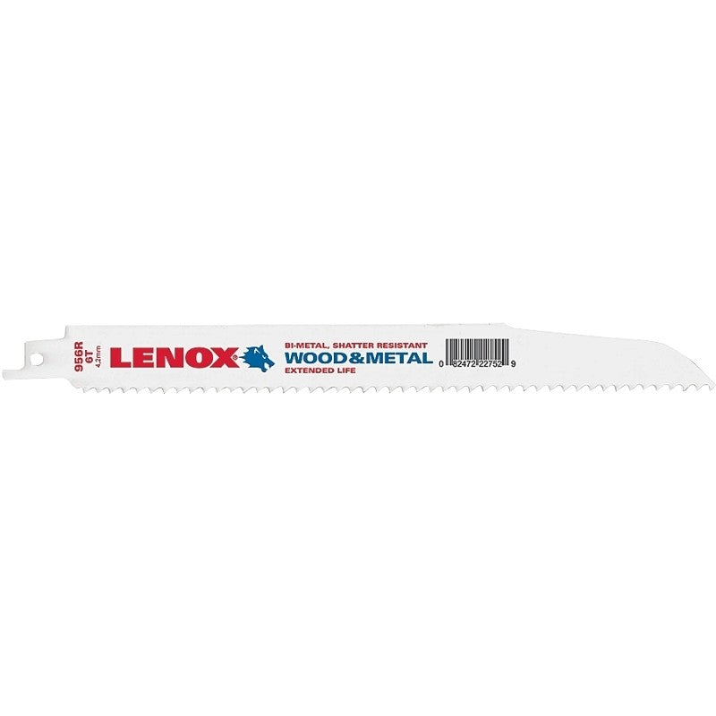 Lenox 22752OSB956R Series Reciprocating Saw Blade, Applicable Materials: Nail-Embedded Wood, Non-Ferrous Metal, 9 in L (Pack of 50)