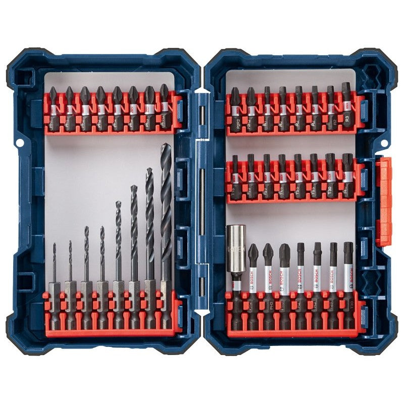 Bosch Impact Tough DDMS40 Drill Bit Set, 40-Piece, HCS, Black Oxide