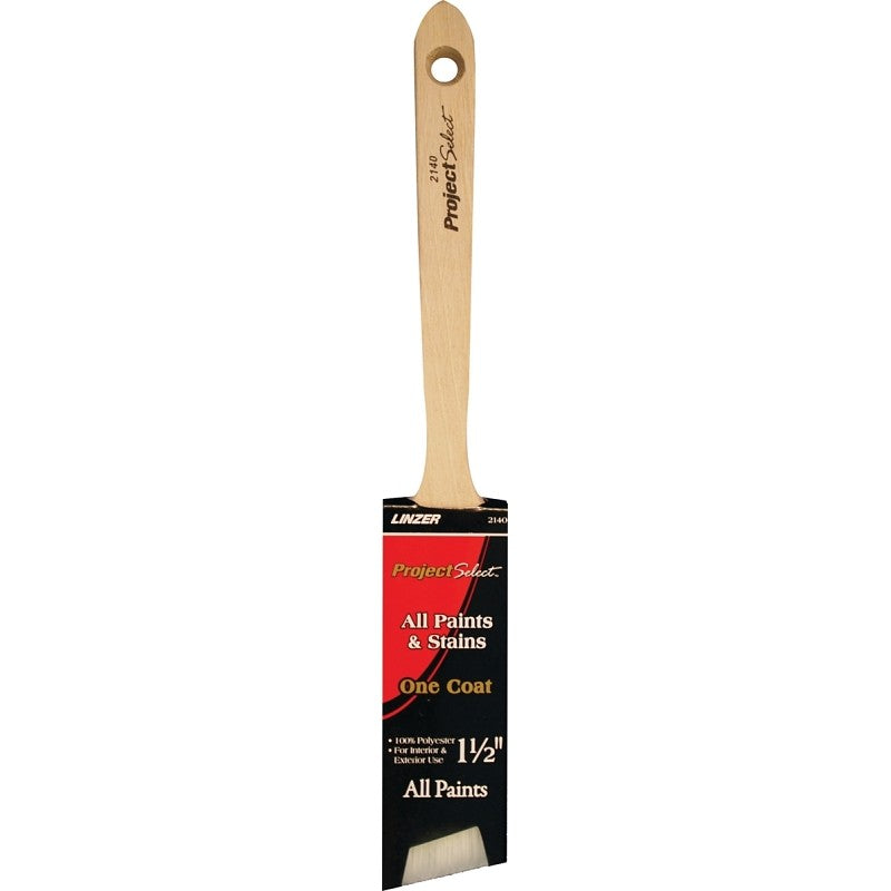 Linzer WC 2140-1.5 Paint Brush, 1-1/2 in W, 2-1/2 in L Bristle, Polyester Bristle, Sash Handle