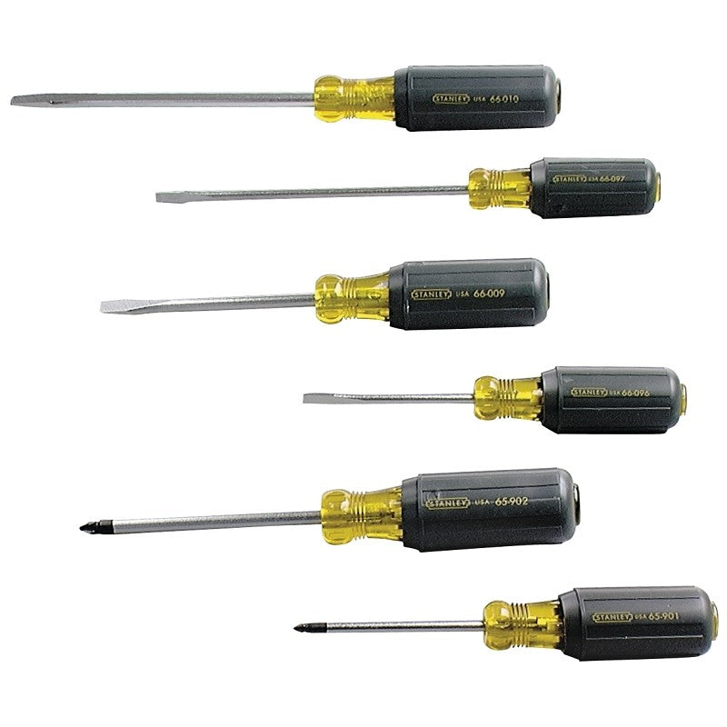 STANLEY 66-565 Screwdriver Set, Steel, Black Oxide/Chrome, Black