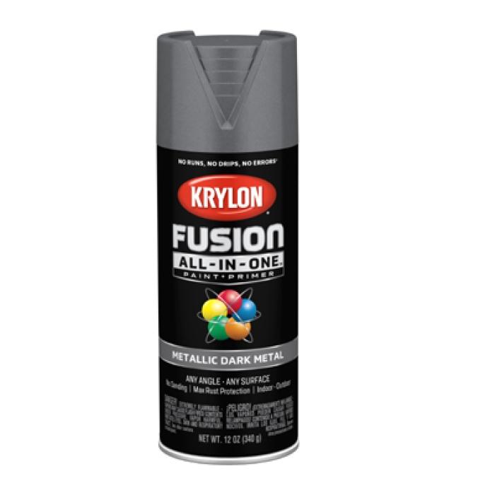 Krylon K02769007 Spray Paint, Metallic, Dark Metal, 12 oz, Can