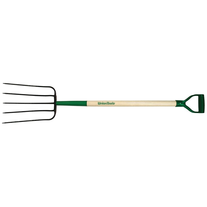 Razor-Back 2827200 Compost Fork, 9 in W Tine, 12-1/2 in L Tines, Oval Tine, 5-Tine, Steel Tine, Hardwood Handle