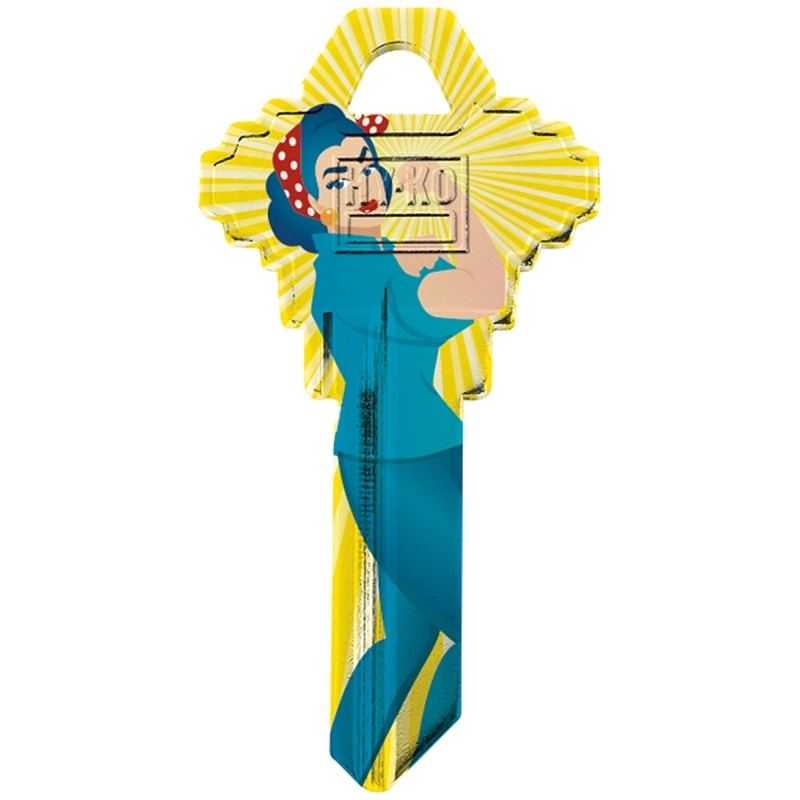 Hy-Ko 16010SC1-34 Key Blank, Woman/Flames, Brass, For: Schlage SC1 Keyways, SC1 Key Number (Pack of 10)