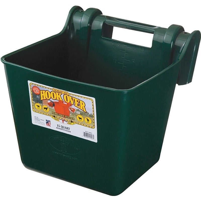 Little Giant HF15GREEN Hook Over Feeder, 15 qt Volume, Polyethylene, Green