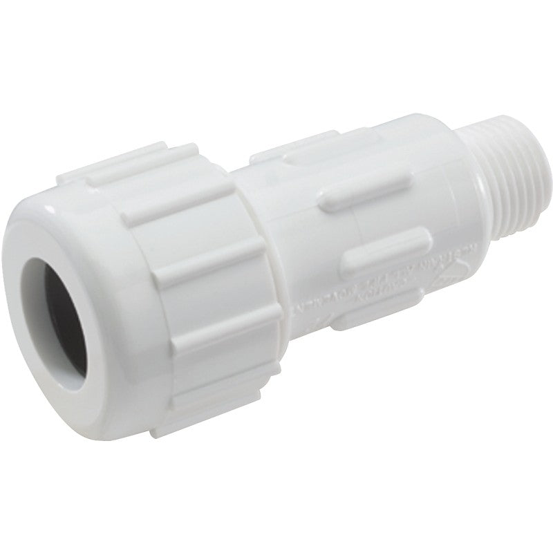 NDS CPA-1500 Pipe Adapter, 1-1/2 in, Compression x MPT, PVC, White, SCH 40 Schedule, 150 psi Pressure