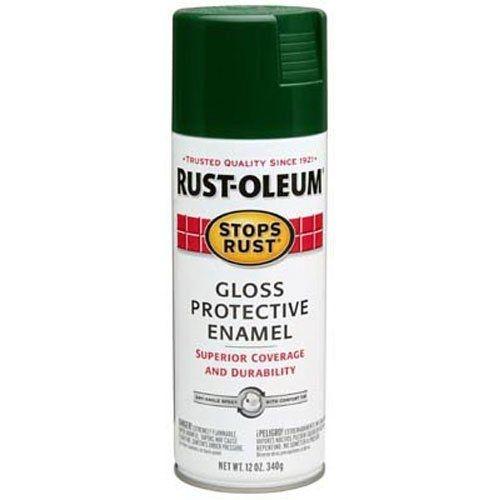 Rust-Oleum 7733830 Rust Preventative Spray Paint, Gloss, Dark Hunter Green, 12 oz, Can