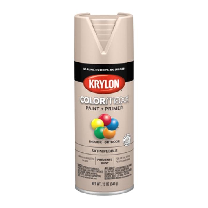 Krylon K05572007 Enamel Spray Paint, Satin, Pebble Gray, 12 oz, Can