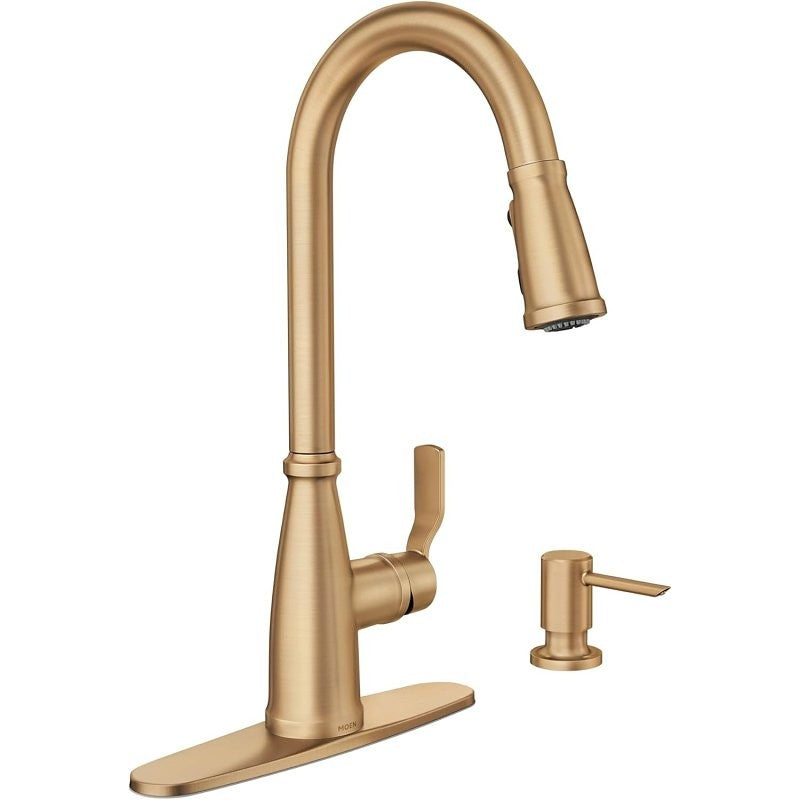 Moen Nolia 87071 Series 87071BZG Pull-Down Kitchen Faucet, 1.5 gpm, 1-Handle, 1, 2, 3, 4-Faucet Hole, Metal