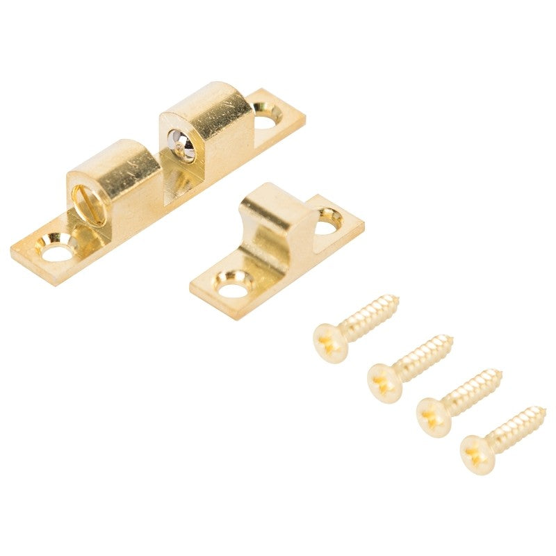ProSource CB-01CPB-PS Double Ball Catch, Brass, Polished Brass, Brass