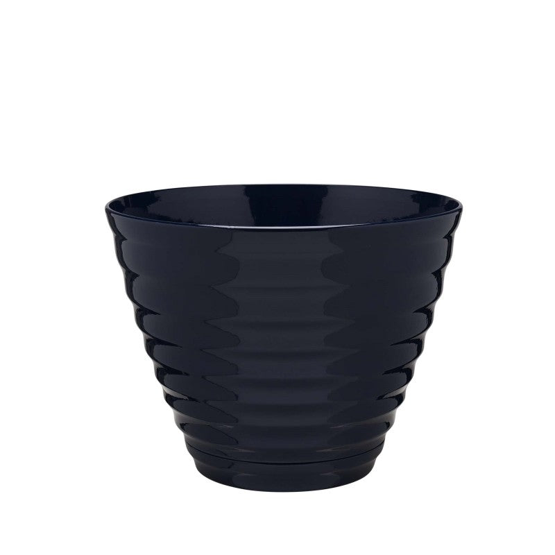 Southern Patio HDR-064770 Planter, 15.9 in Dia, 12.3 in H, Round, Beehive Design, Resin, Navy