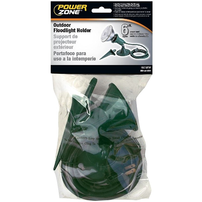 PowerZone ORFL10506 Flood Light Kit, Plastic, Green, For: Outdoor