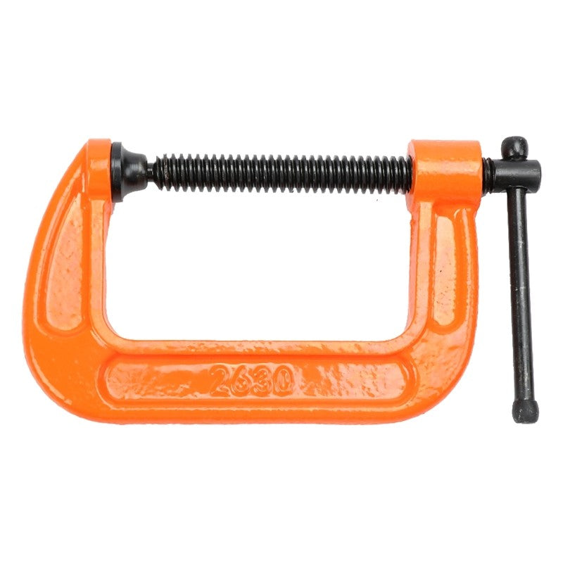 Pony 2630 Classic C-Clamp, 800 lb Clamping, 3 in Max Opening Size, 2 in D Throat, Ductile Iron Body, Orange Body