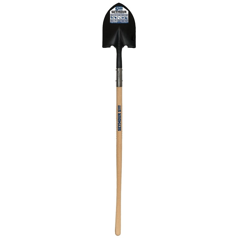 Seymour 49344 Shovel, Double-Rivet Closed Back, 59 in OAL, 9-1/2 in W Blade, 14 ga, Steel Blade, Hardwood Handle