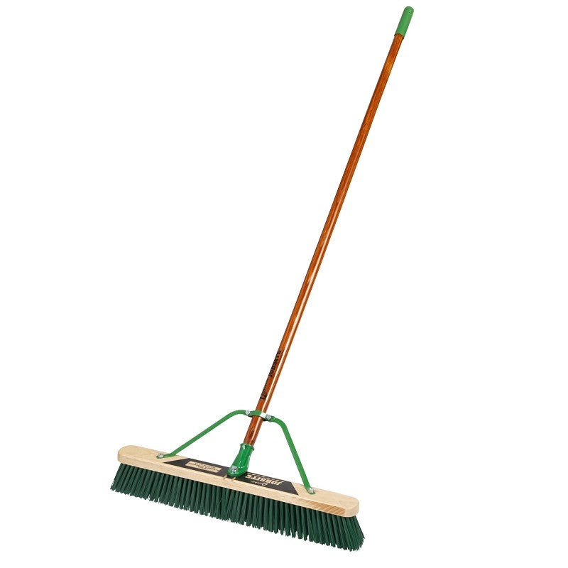 Quickie 868SU Push Broom, 24 in Sweep Face, Poly Fiber Bristle, Wood Handle