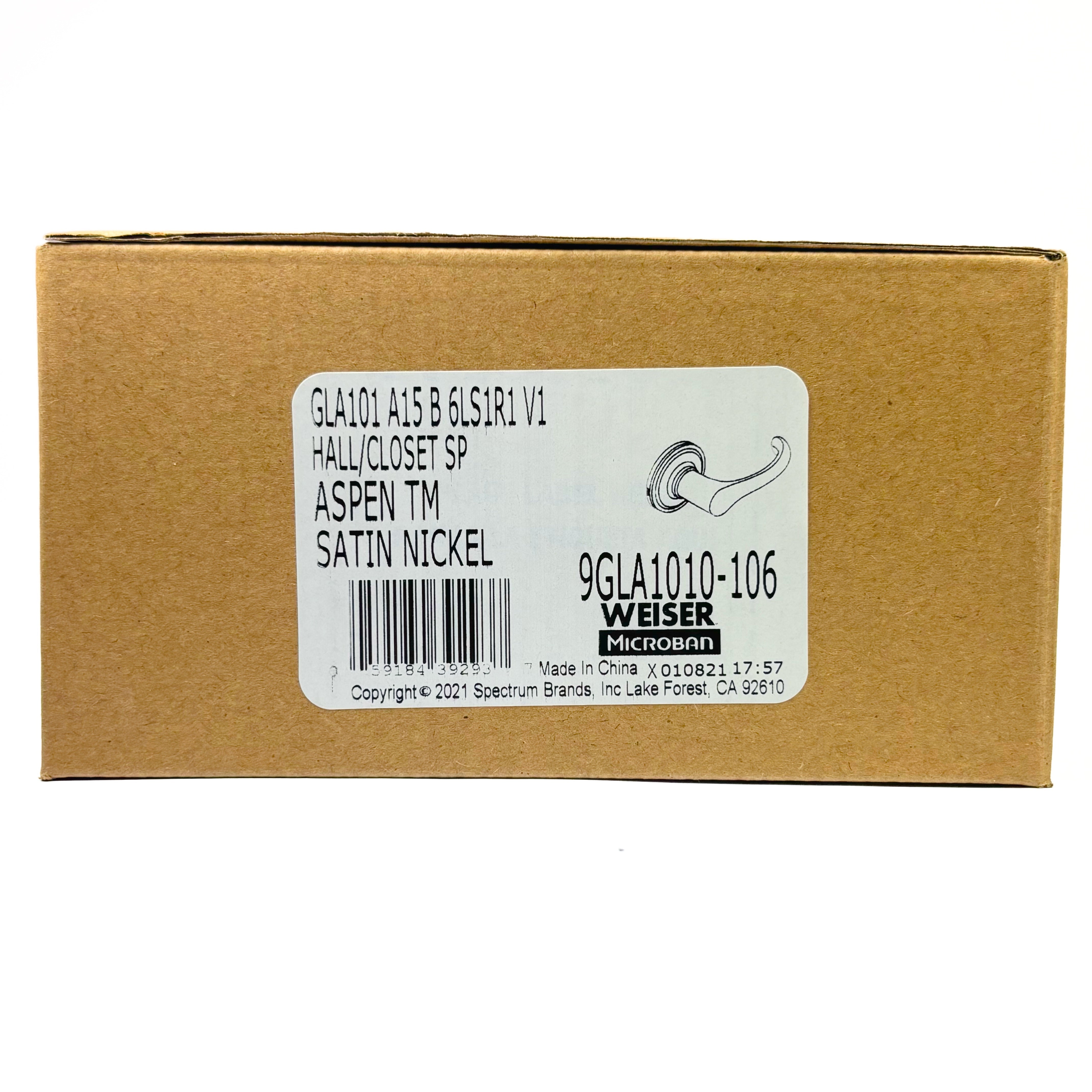 Hall and Closet Passage Leverset Satin Nickel Aspen Matches Dorian