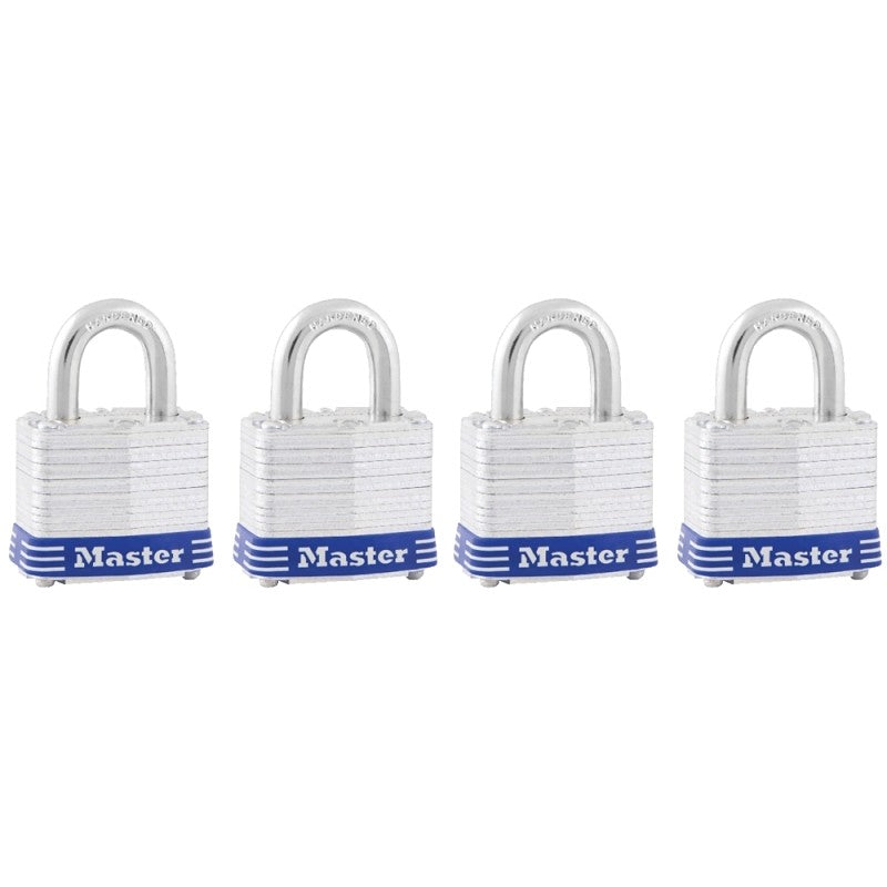 Master Lock 3008D Padlock, 1-9/16 in W Body, Keyed Alike Key, 9/32 in Dia Shackle, 3/4 in H Shackle, Steel Shackle