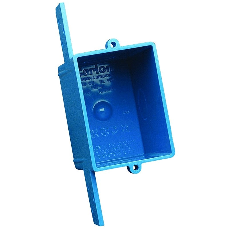 Carlon A58381E-CAR Outlet Box, 1 -Gang, 3 -Knockout, PVC, Blue
