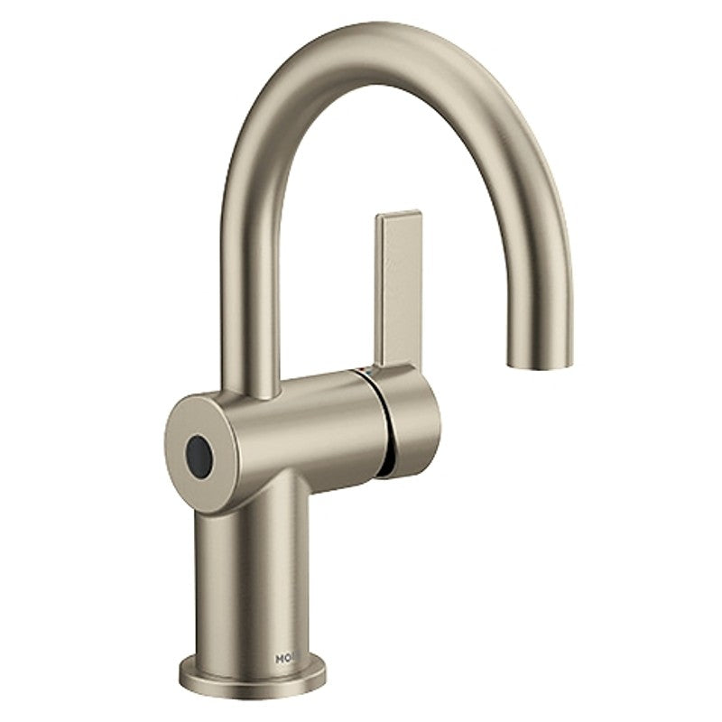 Moen Cia Series 6221EWBN Bathroom Faucet, 1.2 gpm, 1-Handle, Metal, Brushed Nickel, Lever Handle, High-Arc Spout