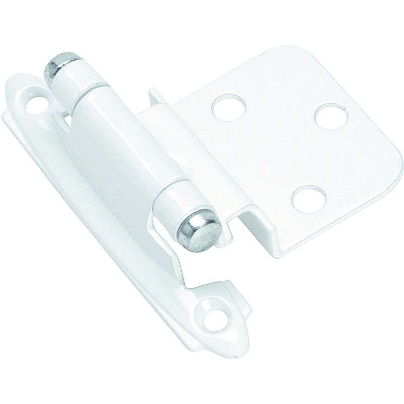 Amerock BPR3428W Inset Self Closing Face Mount White Cabinet Hinge, 3/8 in Inset, 2-3/4 in L x 2-3/16 in W, 1 pair