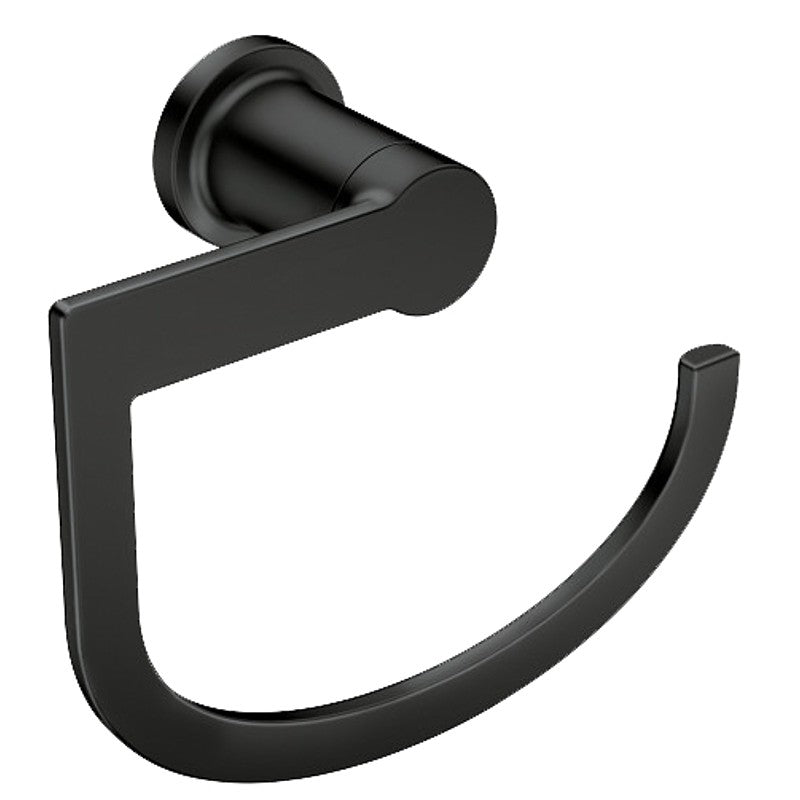 Moen RINZA Series Y1186BL Hand Towel Bar, 6-5/8 in Dia Ring, Zinc, Matte, Wall Mounting