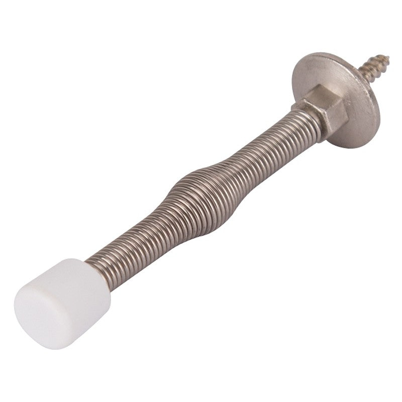 ProSource H61-Z013C-PS Light-Duty Door Stop, 3/4 in Dia Base, 3 in Projection, Plastic & Steel, Satin Nickel