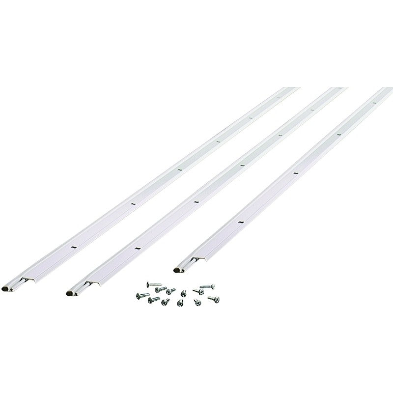 M-D 01958 Jamb Weatherstrip Kit, 5/8 in W, 3/16 in Thick, 84 in L, Aluminum/Vinyl, White