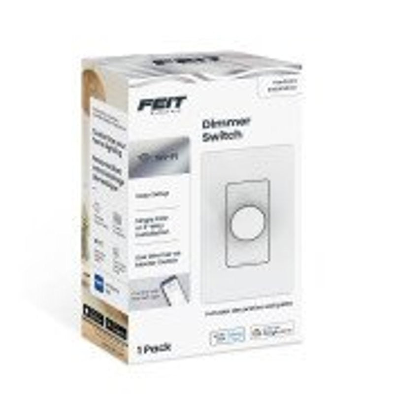 Feit Electric DIM/ROTARY/WIFI Dimmer Switch, 120 VAC, 600 W, CFL, Incandescent, LED Lamp, White