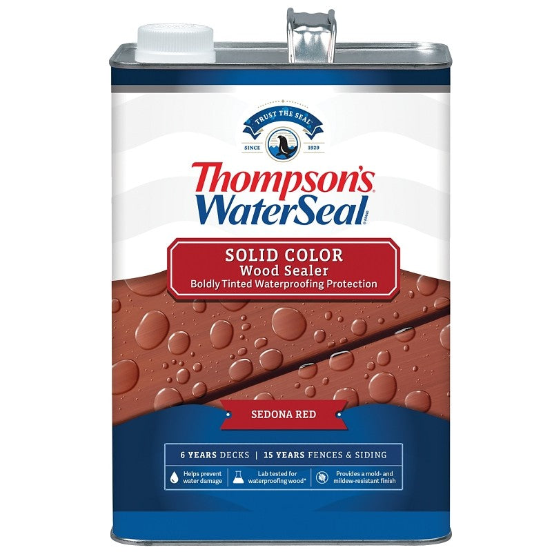 Thompson's WaterSeal TH.093201-16 Wood Sealer, Solid, Liquid, Sedona Red, 1 gal (Pack of 4)