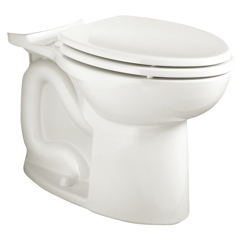 American Standard Cadet 3 3717D001.020 Toilet Bowl, Round, 12 in Rough-In, Vitreous China, White, Floor Mounting