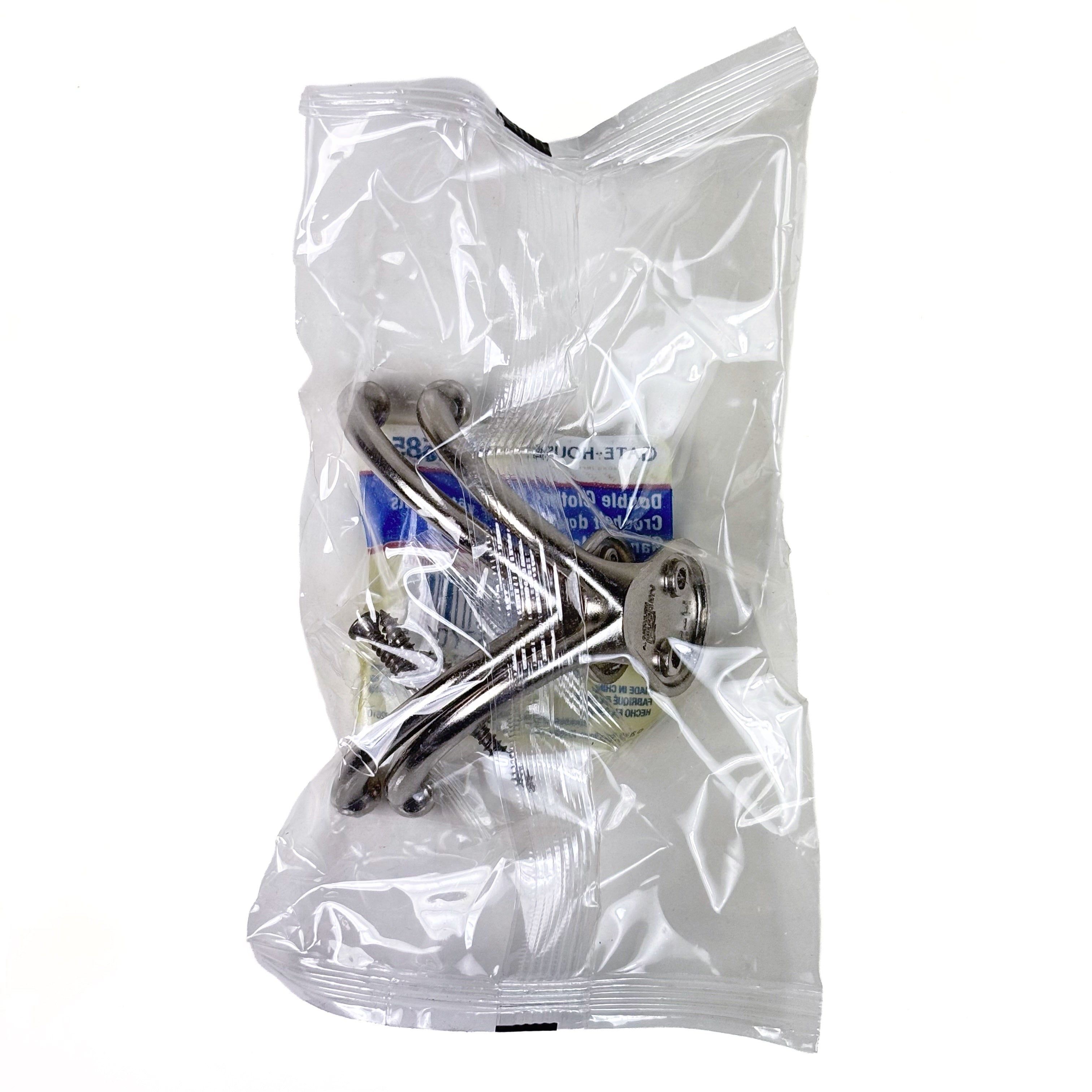 Double Prong Ball End Robe Hooks Satin Nickel 2 Pack