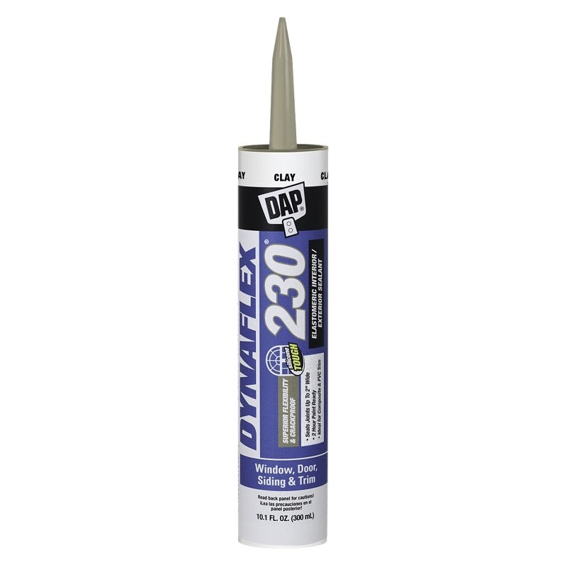 DAP 18416 Premium Sealant, Clay, 1 day Curing, 40 to 100 deg F, 10.1 oz Cartridge
