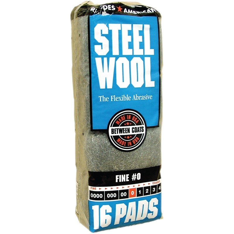 Homax 106603-06 Steel Wool, #0 Grit, Fine, Gray