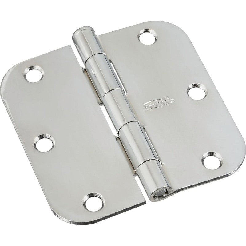 National Hardware N830-179 Door Hinge, Steel, Polished Chrome, Non-Rising, Removable Pin, Full-Mortise Mounting, 50 lb