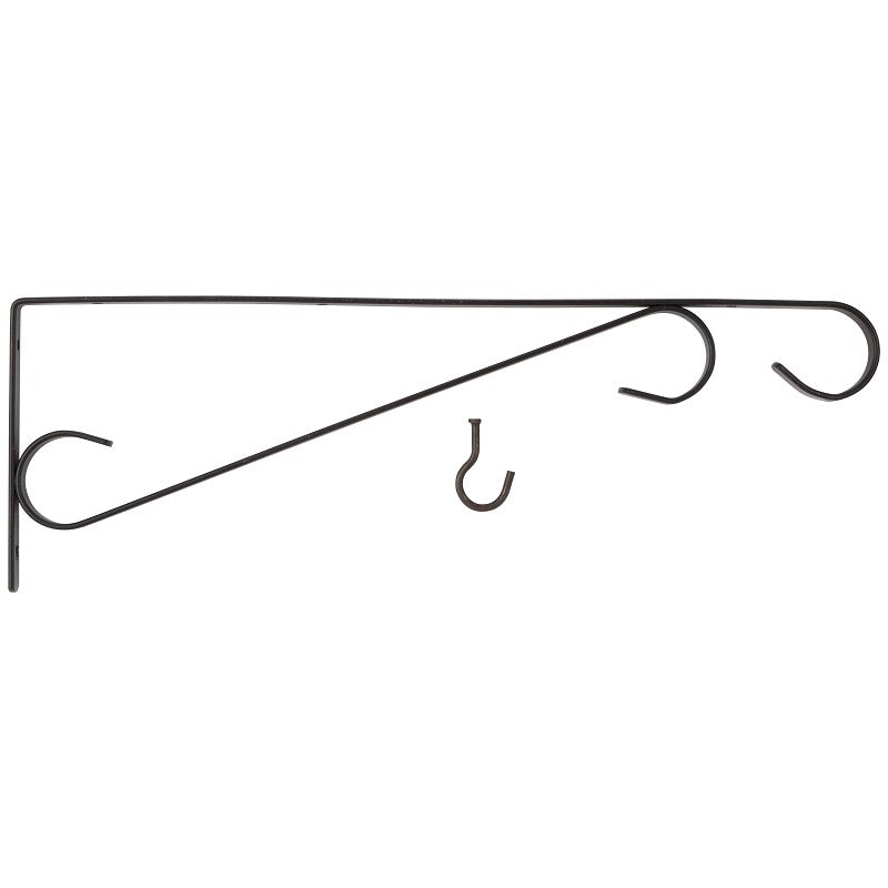 Landscapers Select GB0283L Hanging Plant Bracket, 15-1/2 L, Steel, Black, Wall Mount Mounting