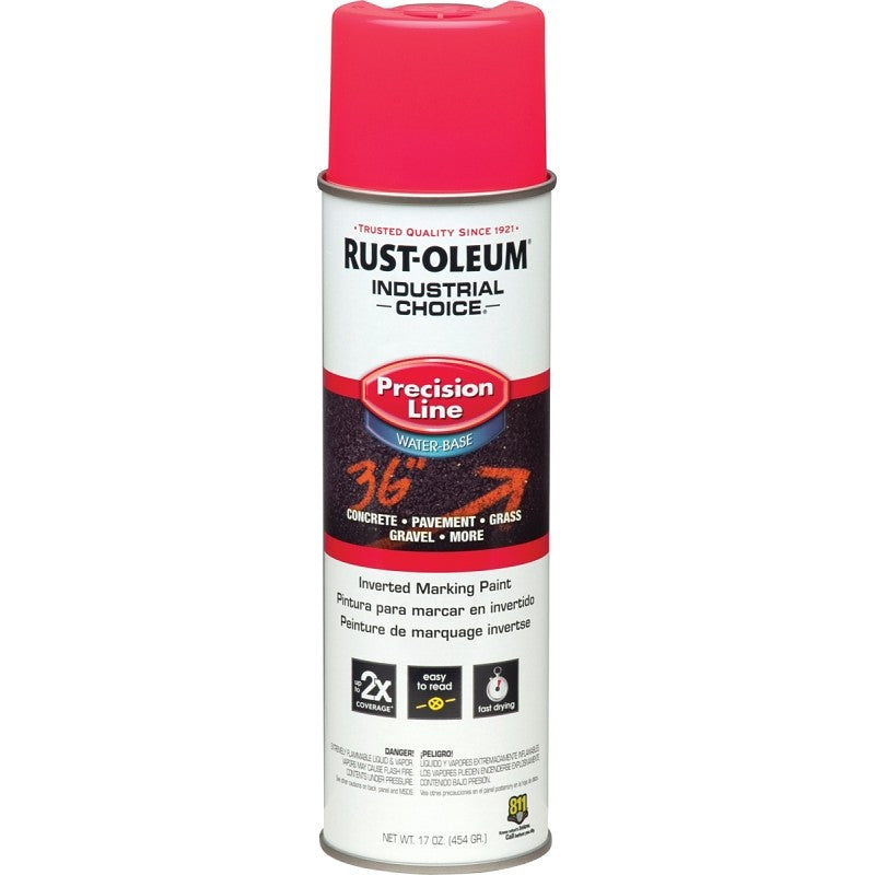 Rust-Oleum 1861838 Inverted Marking Spray Paint, Fluorescent Pink, 17 oz, Can