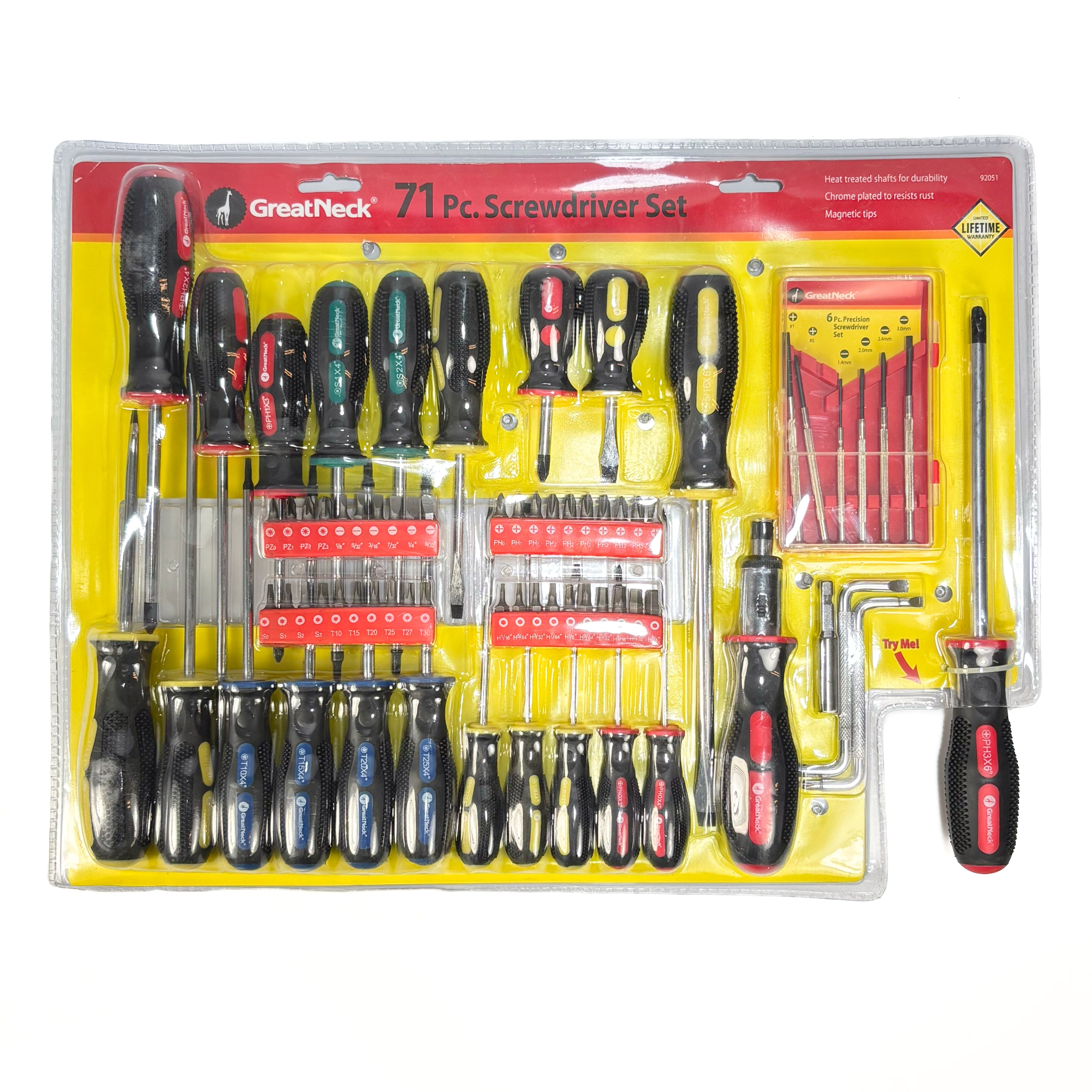 71 Piece Ergonomic Rubber Grip Screwdriver Set