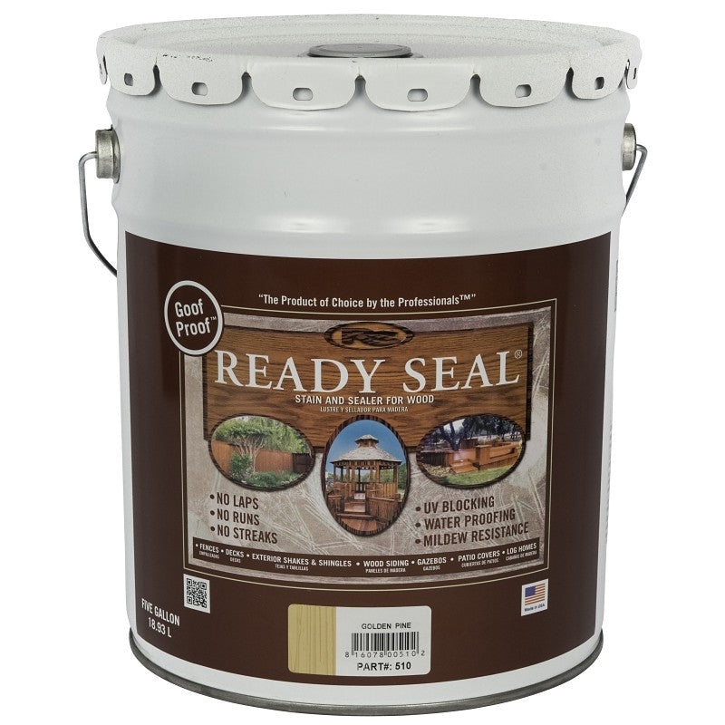 Ready Seal 510 Stain and Sealer, Golden Pine, 5 gal