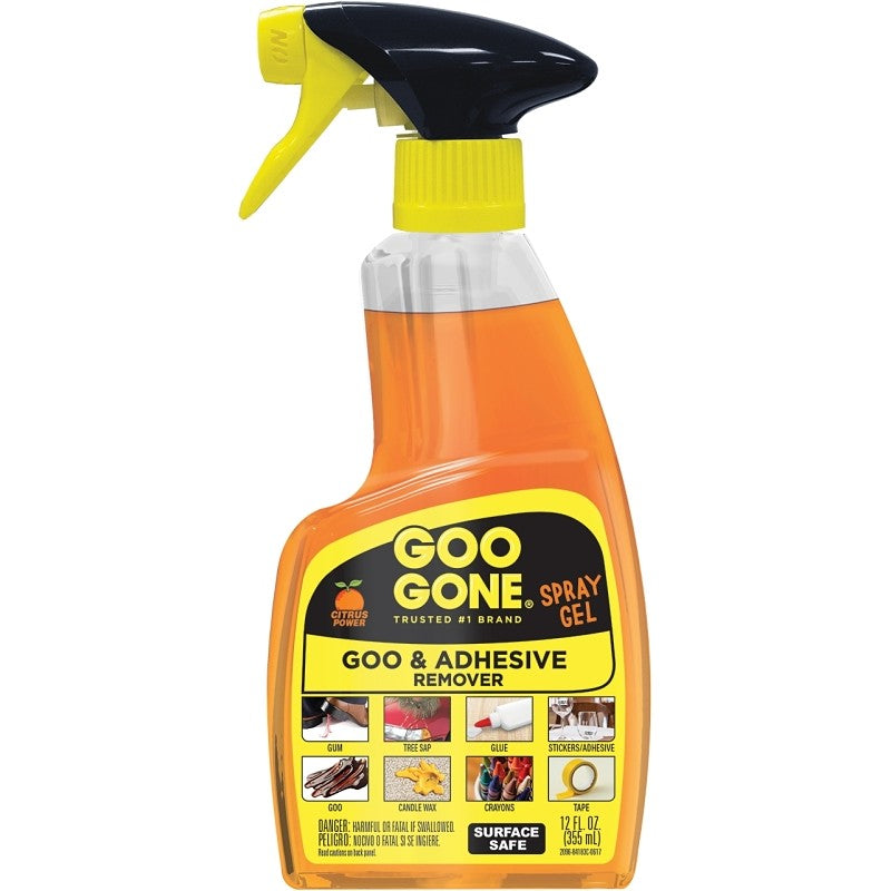 Goo Gone 2096 Goo and Adhesive Remover, 12 oz Spray Bottle, Gel, Citrus, Orange