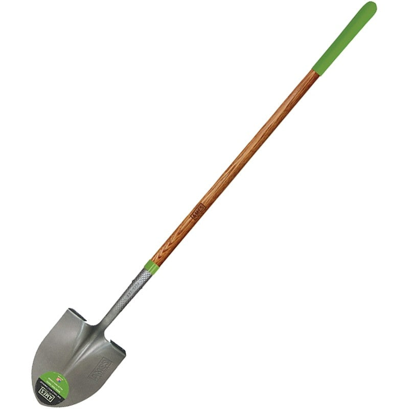 Ames 2535600 Shovel, 8-3/4 in W Blade, Steel Blade, Hardwood Handle, Long Handle, 48 in L Handle