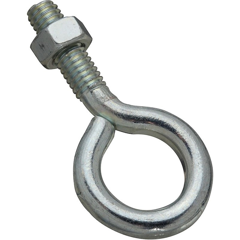 National Hardware N221-150 Eye Bolt, 5/16-18 Thread, 1 in L Thread, 3/4 in ID Dia Eye, 1.22 in L Shank, Steel, Zinc (Pack of 10)