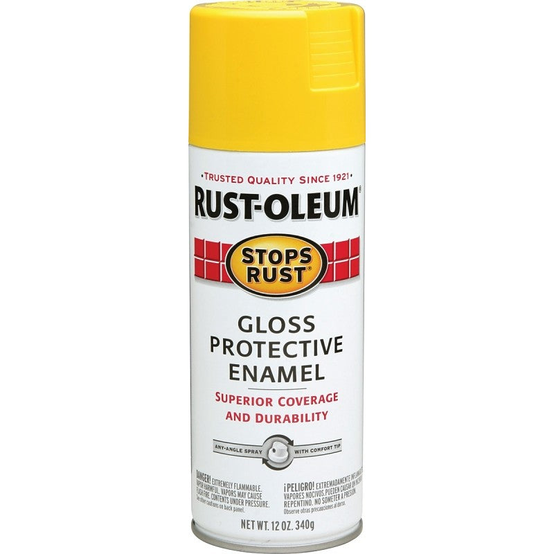 Rust-Oleum 7747830 Rust Preventative Spray Paint, Gloss, Sunburst Yellow, 12 oz, Can