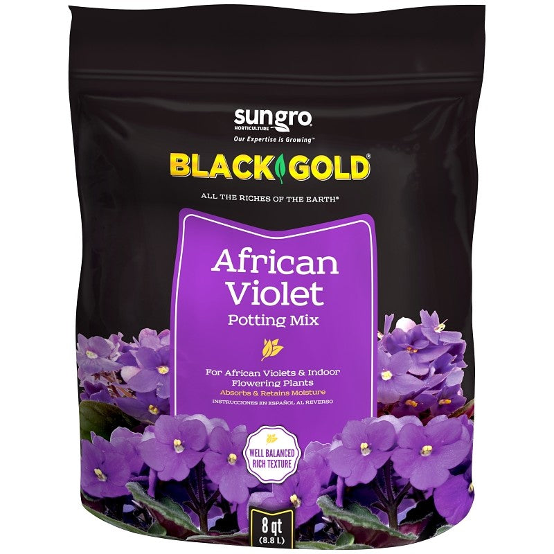 sun gro BLACK GOLD 1410502 8 QT P African Violet Potting Mix, Granular, Brown/Earthy, 240 Bag