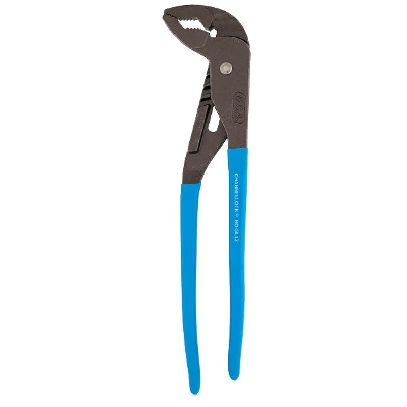 Channellock GRIPLOCK Series GL12 Tongue and Groove Plier, 12-1/2 in OAL, 2-1/4 in Jaw Opening, Blue Handle