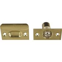 Adjustable Ball Catch With Squared Plates 1 By 2-1/8 Inch Solid Brass Bright Brass