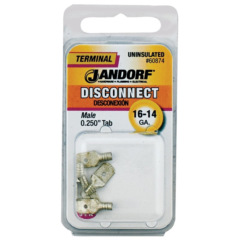 Jandorf 60874 Disconnect Terminal, Copper Contact, Tin, 5/PK