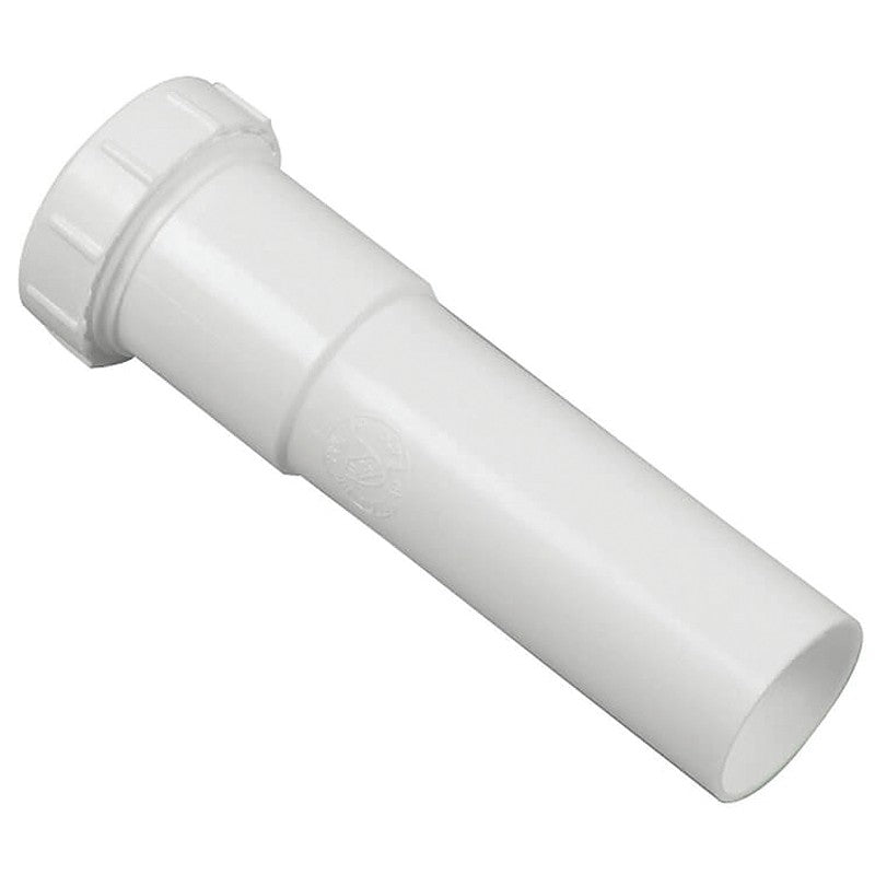 Danco 94029 Pipe Extension Tube, 1-1/2 in, 6 in L, Slip-Joint, Plastic, White