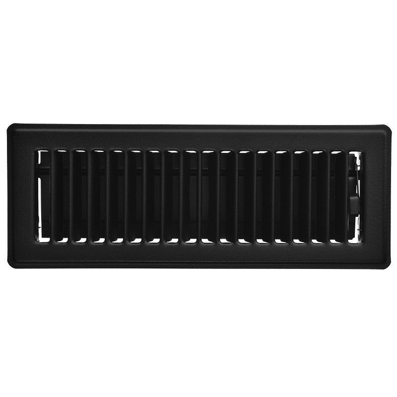 Imperial RG2143 Floor Register, 10 in W Duct Opening, 4 in H Duct Opening, Steel, Black, Powder-Coated