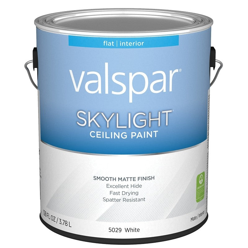 Valspar Skylight 5029 028.0015029.007 Ceiling Paint, Flat, White, 1 gal, Metal Pail, Latex Base (Pack of 4)
