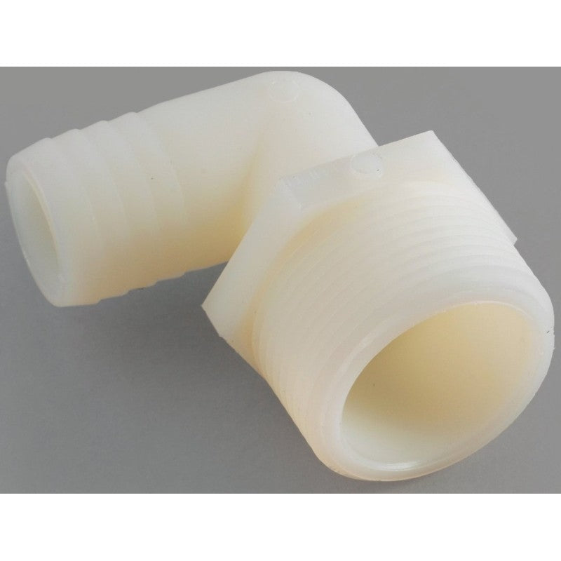 Anderson Metals 53720-0604 Hose Elbow, 3/8 in, Barb, 1/4 in, MPT, 150 psi Pressure, Nylon