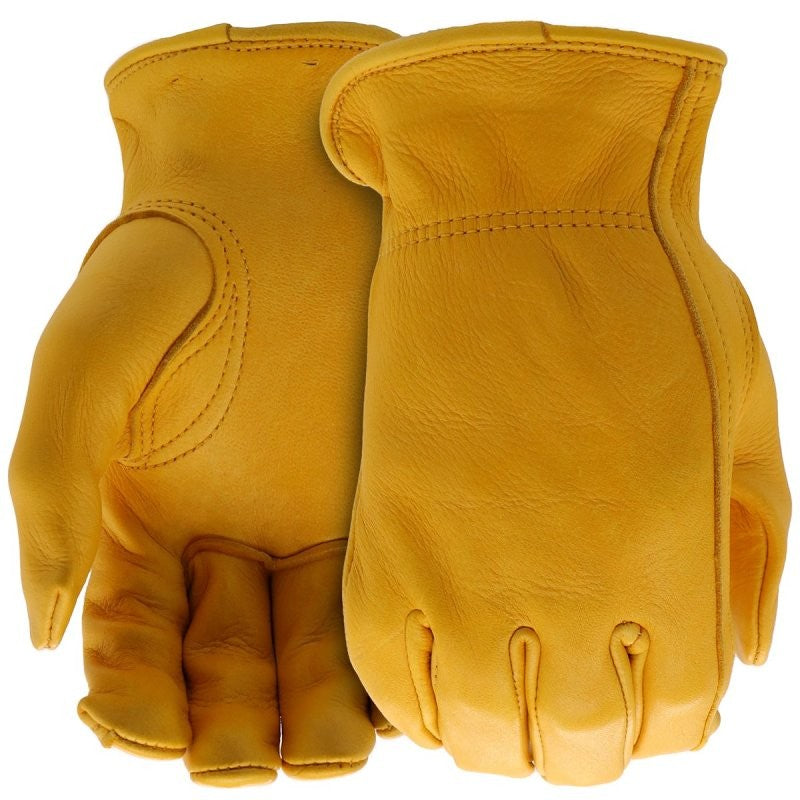 Boss B84081-L Gloves, Men's, L, 8 to 8-3/8 in L, Keystone Thumb, Slip-On Cuff, Deerskin Leather, Natural